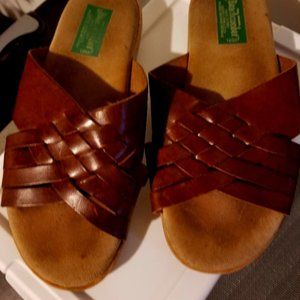 Beachcomber Leather Haracchi Style Sandals, Rubber Soul, Size 9D